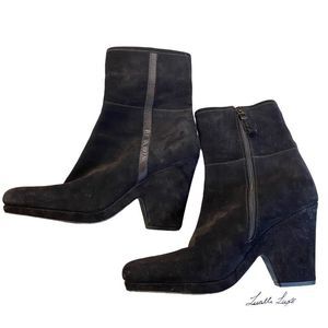 Dark Knight: Prada suede ankle boots. Made in Italy